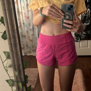 Lululemon pink hotty hot shorts size 2 with 2.5 length!